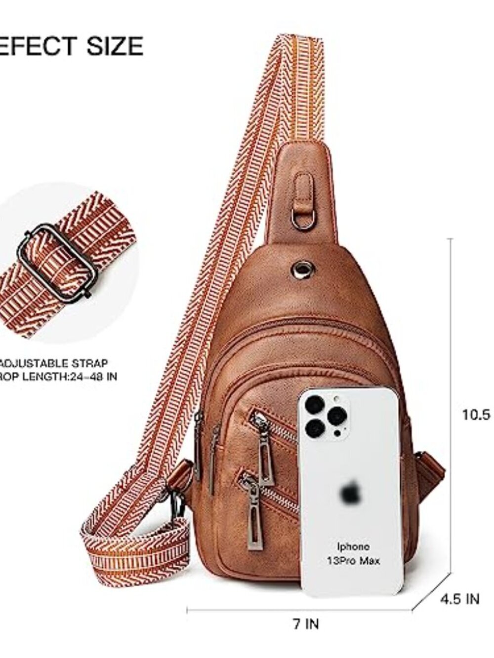 π Sling Bag For Women Men Cross body Chest Bags Small Backpack Purse Fanny - Picture 3 of 7